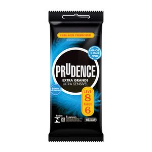 Preservativo Prudence Extra Grande Ultra Sensível Leve 8 Pague 6