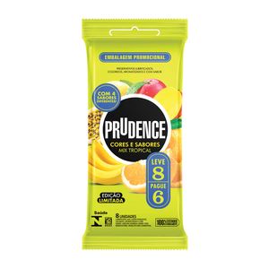 Preservativo Prudence Mix Tropical com 8 unidades